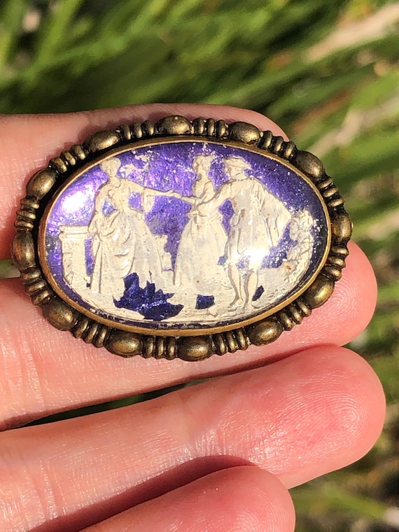 Broche Vintage En Verre – Ancienne, Sans Marque, Style Rétro