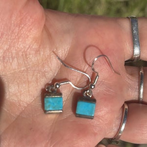 Vintage Turquoise Gemstone drop earrings Mexico, Southwestern