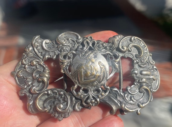 Gorgeous Art Nouveau Antique Ornate Sash? Belt Buckle  display picture 2