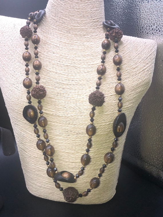Antique Vintage multi strand custom necklace made… - image 2