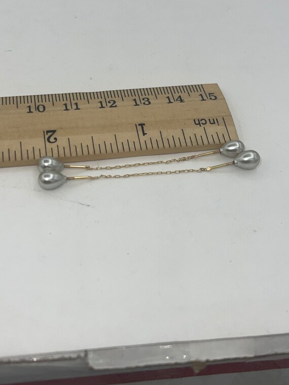 Antique Original Threader Earrings Solid 14kt Yel… - image 2