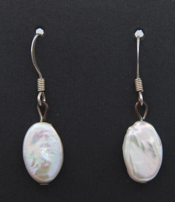 Gorgeous White Baroque Pearl Earrings - Genuine P… - image 2