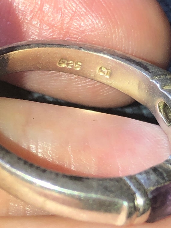 Amethyst sterling silver stackable ring 925 size … - image 6