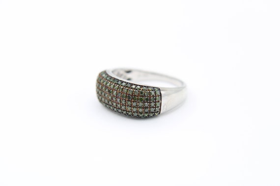 Stunning SJ Green Diamond Pave Setting Ring - By … - image 2