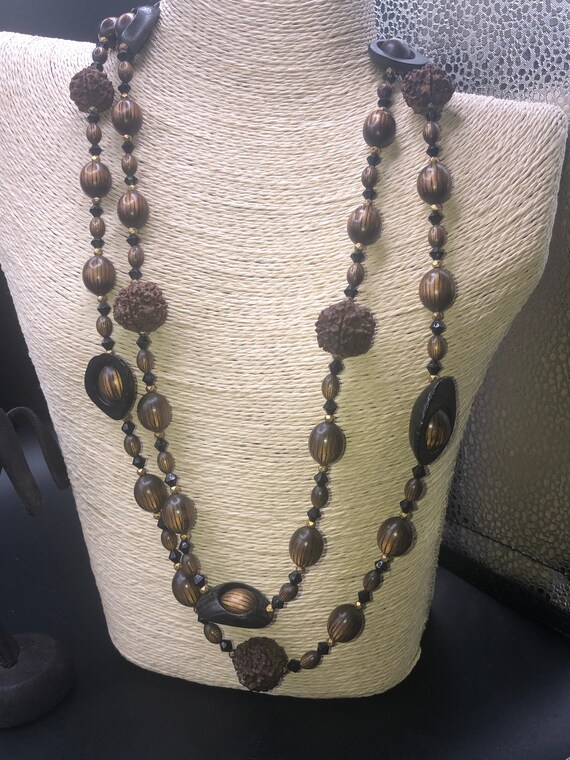 Antique Vintage multi strand custom necklace made… - image 3