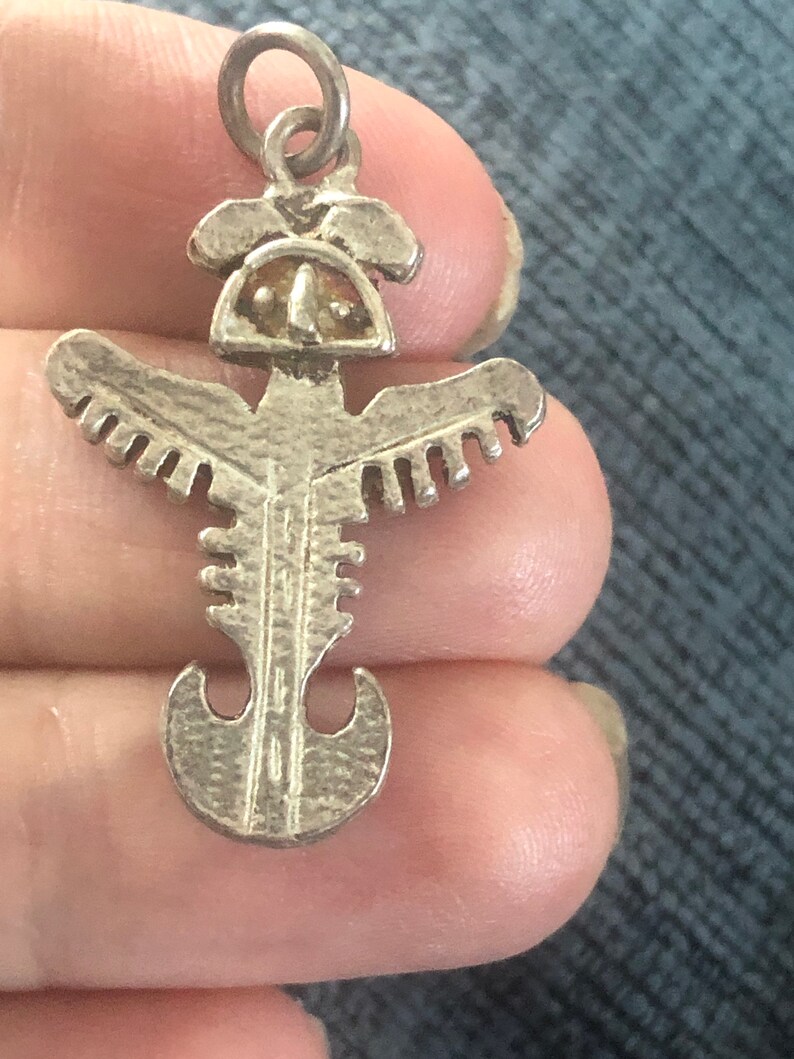 Vintage Native American Indian southwestern Kachina pendantcharm for necklace or bracelet sterling silver 925
