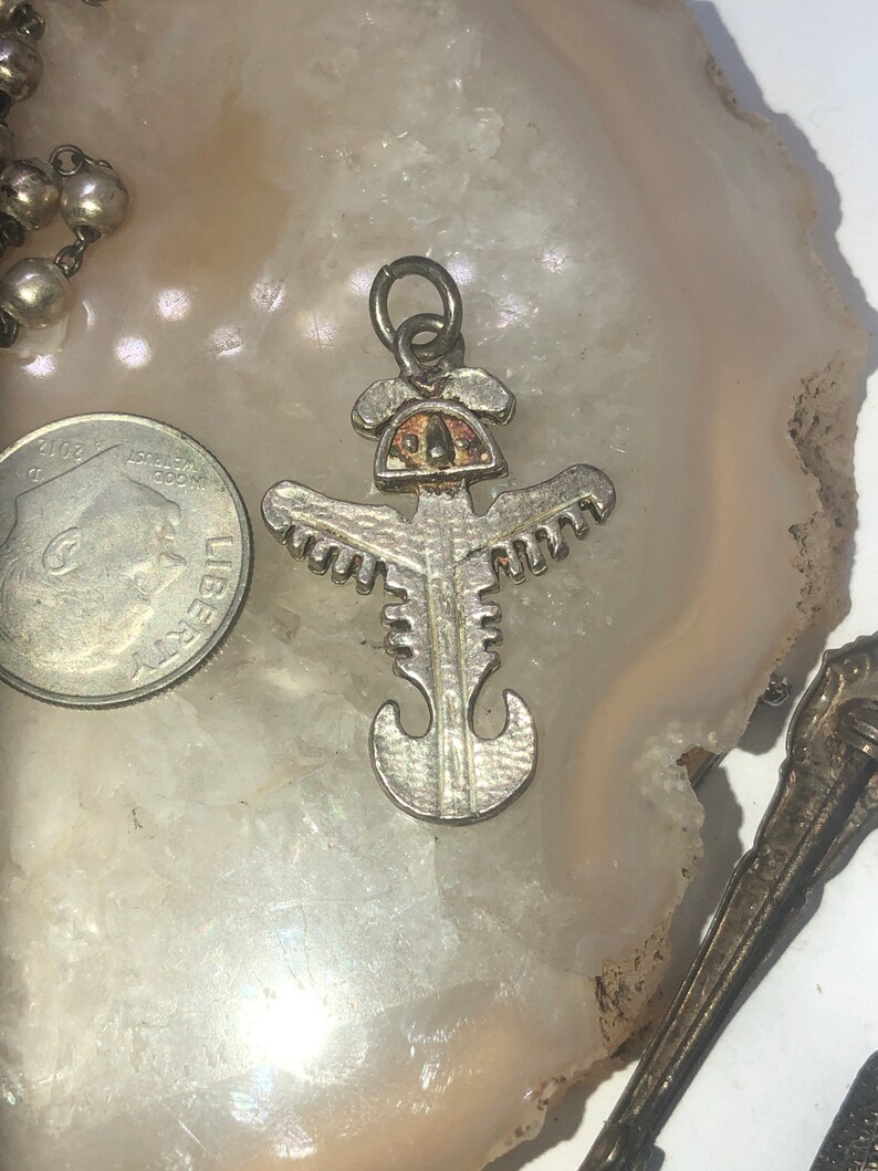 Vintage Native American Indian southwestern Kachina pendantcharm for necklace or bracelet sterling silver 925
