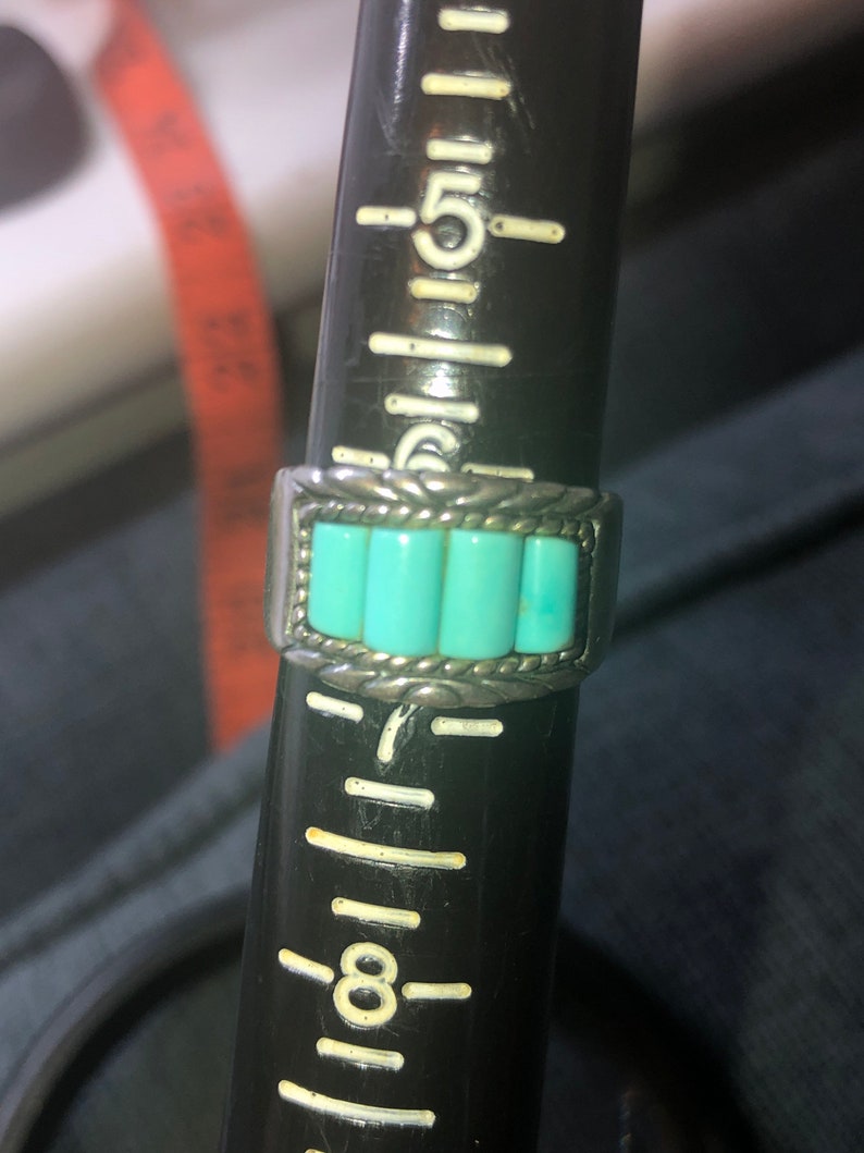 Vintage Southwestern Designer Carolyn Pollack Turquoise Ring Sterling Silver Ring Size 6
