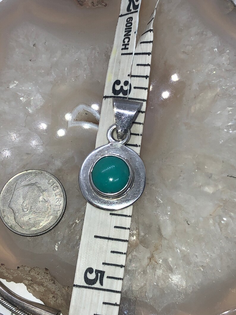 Beautiful vintage blue turquoise gemstone set of pendant for a necklace earrings and ring sterling silver 925 Size 6.75