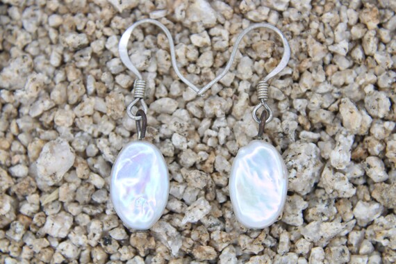 Gorgeous White Baroque Pearl Earrings - Genuine P… - image 3