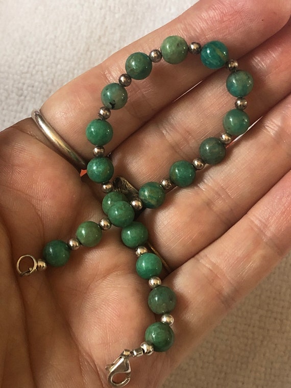 Beautiful Amazonite Gemstone beaded bracelet ster… - image 9