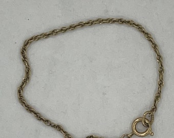 Vintage Solid 14kt Yellow Gold Rope Chain Baby Bracelet 5 Inch 14 kt