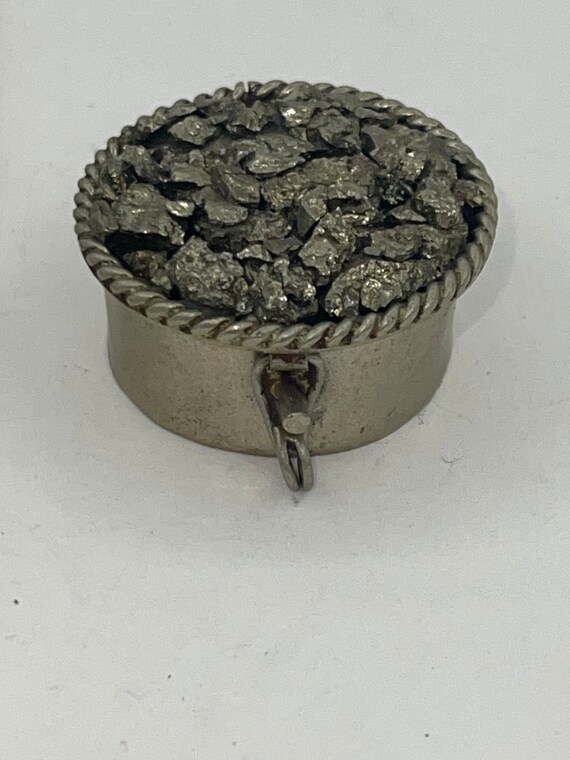 Bôite à Bibelots Ancienne En Argent Sterling 925 - Style Alpaga Et Peuple, Vintage Années 30-50