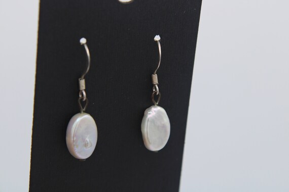 Gorgeous White Baroque Pearl Earrings - Genuine P… - image 4