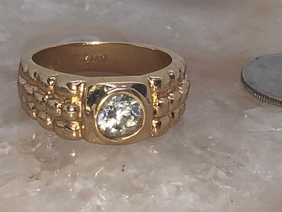 Vintage 14kt HGE Lind gold ring Size 12 mens Art … - image 6