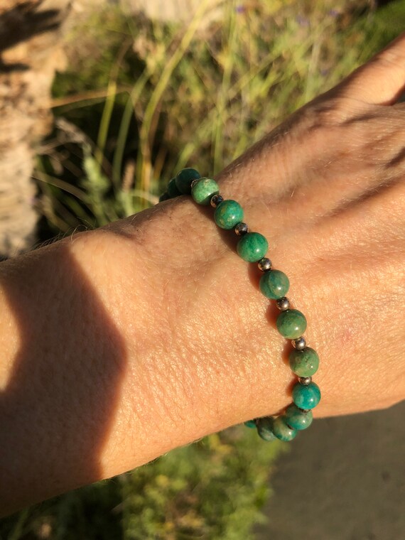 Beautiful Amazonite Gemstone beaded bracelet ster… - image 5