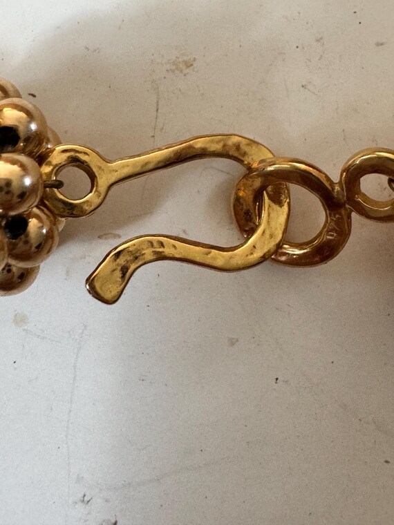 Solid Sterling Silver Vermeil Cluster Bead Neckla… - image 10