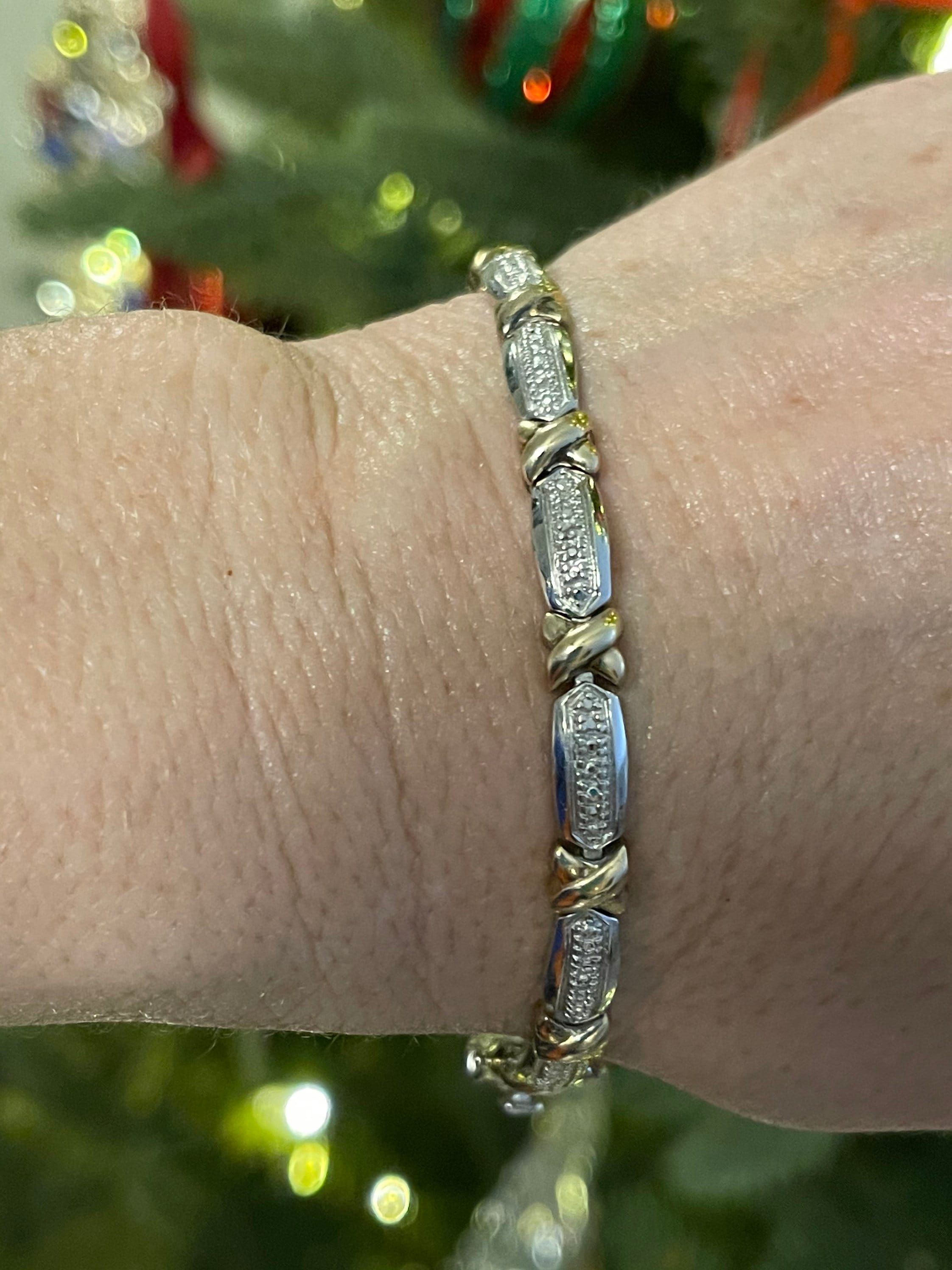 Vintage Ross Simons Tennis Bracelet - Sterling Silver With Vintage Ross Simons Tennis Bracelet - Sterling Silver With