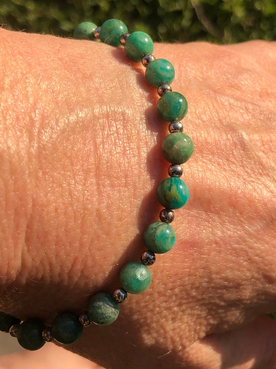 Beautiful Amazonite Gemstone beaded bracelet ster… - image 1