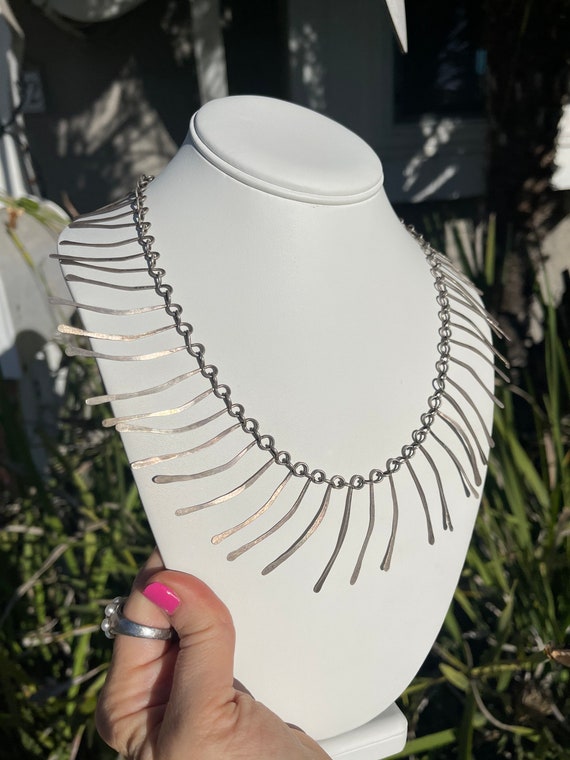 Antique/ Vintage Solid Sterling Silver Brutalist … - image 8