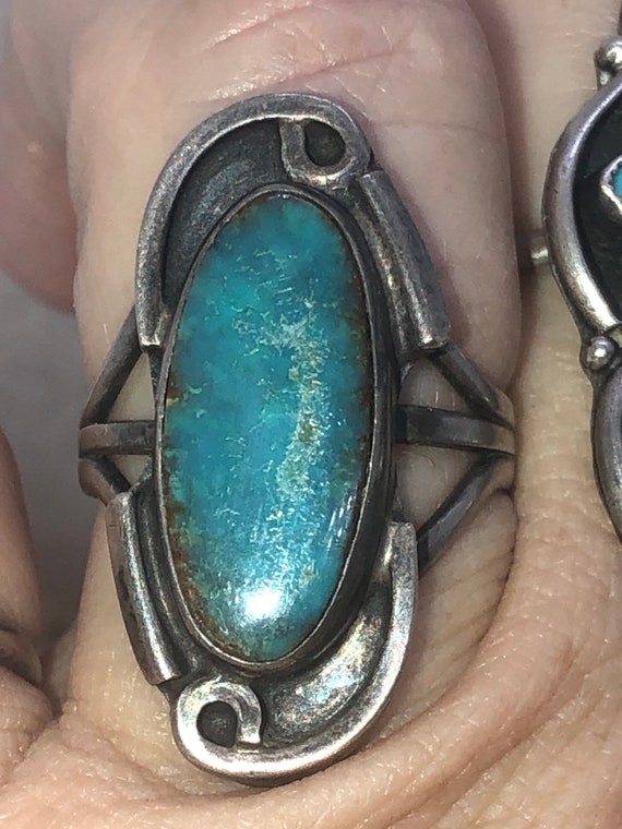 Vintage Native American Indian turquoise sterling… - image 2