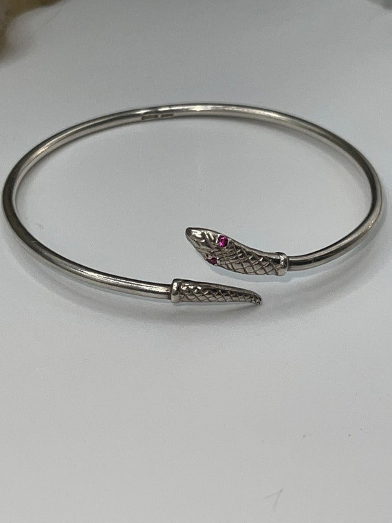 stunning Sterling Silver Snake - Serpent Bangle B… - image 2