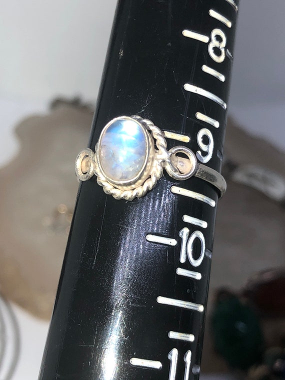 Sterling silver rainbow moonstone gemstone ring size 9.25 View 5