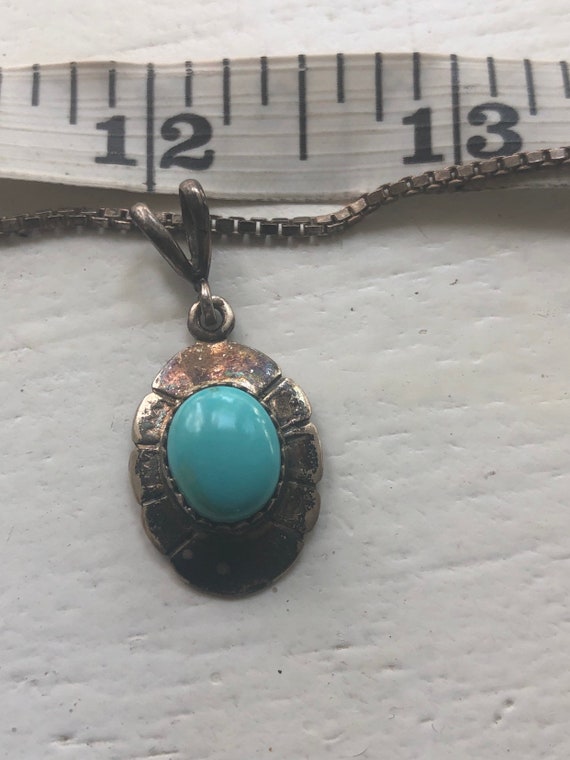 Vintage Native American Indian turquoise sterling… - image 3