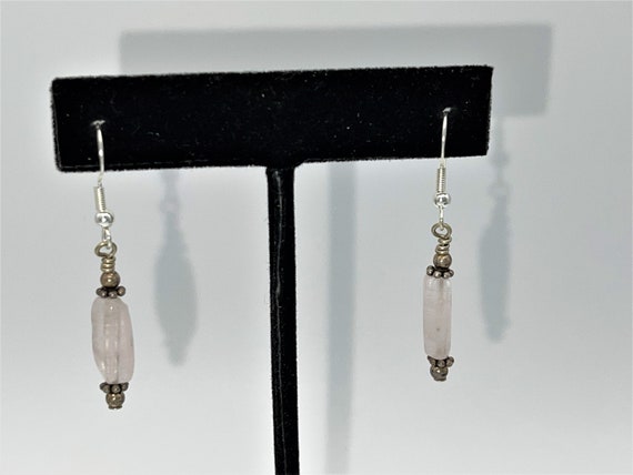 Vintage Rock Quartz Crystal Earrings Sterling Sil… - image 2