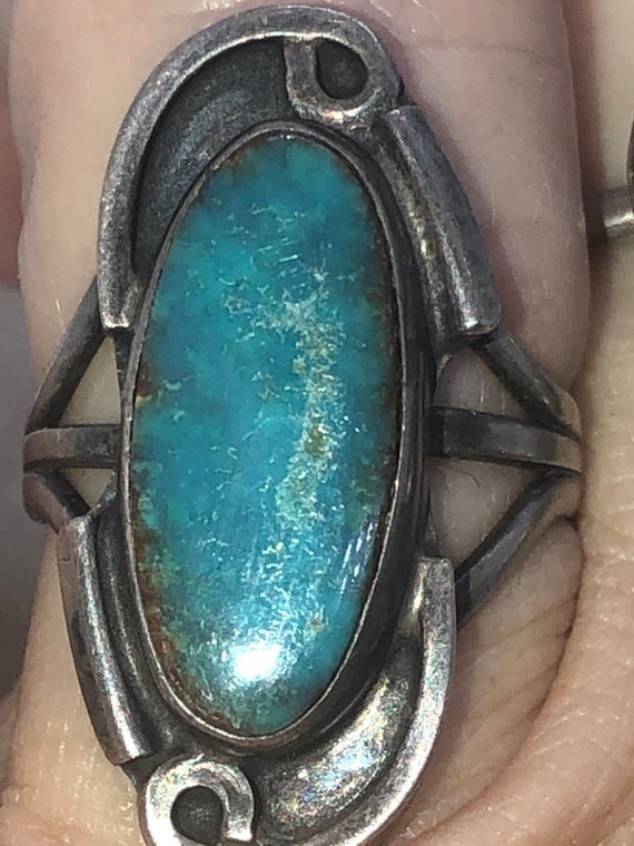 Vintage Native American Indian turquoise sterling… - image 6