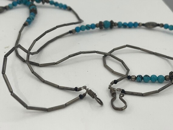Vintage Two Strand Graduated Rectangular Turquois… - image 8