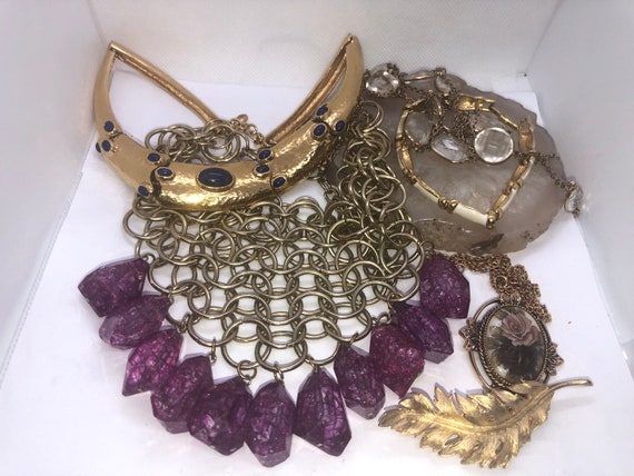 Vintage Designer Costume Cocktail Jewelry Lot Monet C Gem