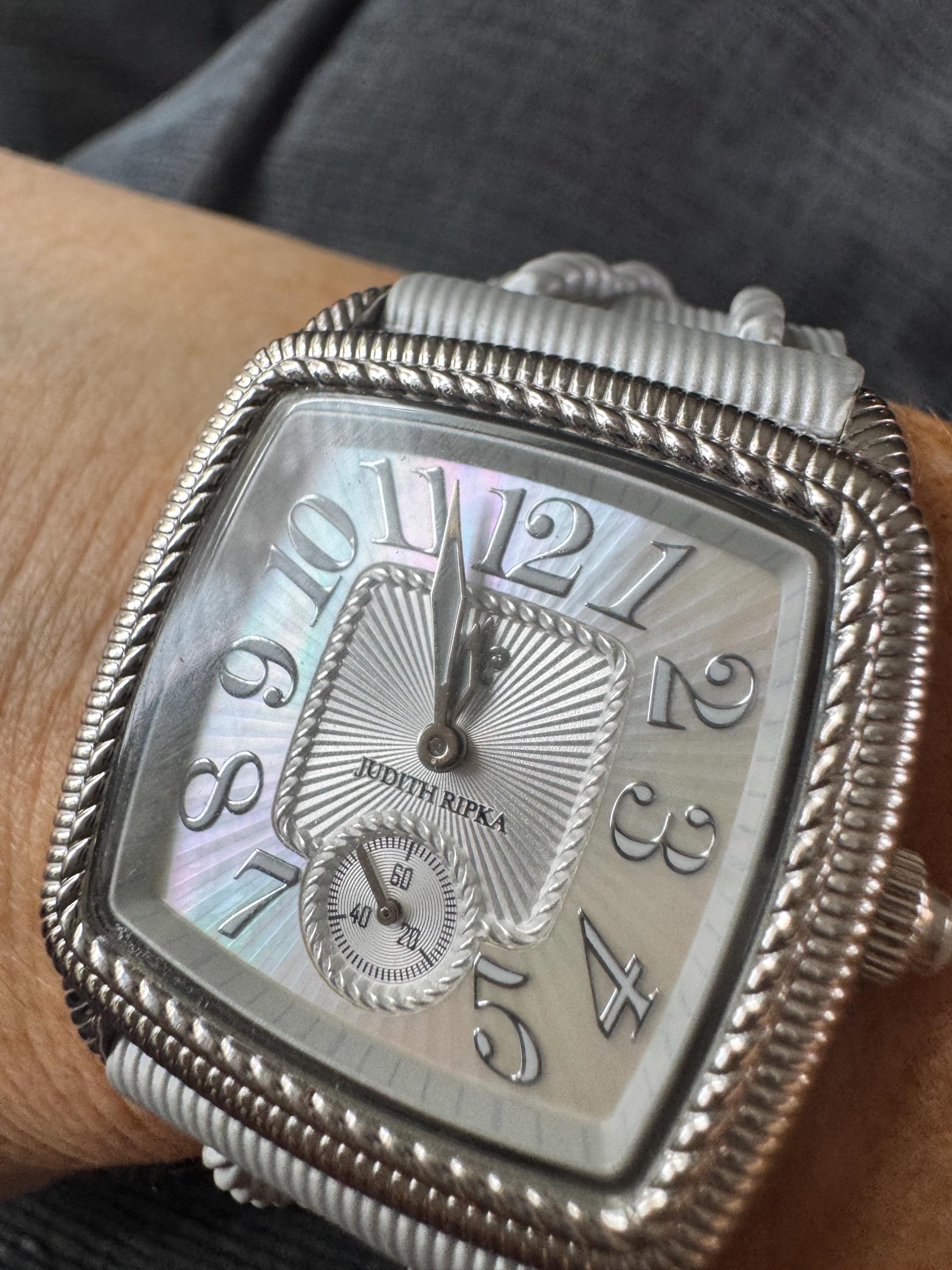 Judith Ripka Sterling Silver Mother of Pearl Watch with Adjustable Strap 41-6.jpg?format=1500w main image 3