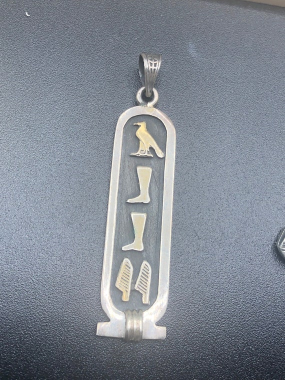Vintage sterling silver Egyptian pendant 4 necklac