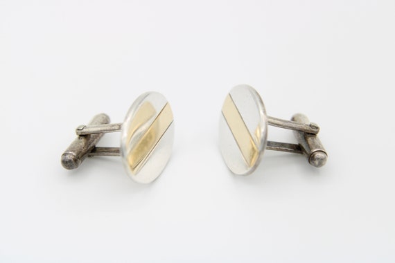 Vintage Tiffany & Co. Cufflinks Sterling Silver and 18kt Yellow
