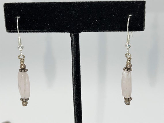 Vintage Rock Quartz Crystal Earrings Sterling Sil… - image 3