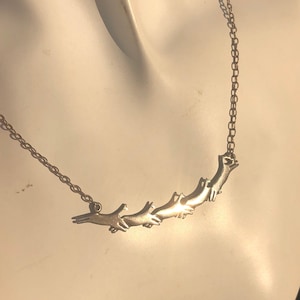 Sterling silver running horses southwestern necklace Cuneo 925 Super unique Abstract