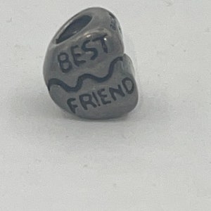 Vintage Pandora style Sterling Silver 925 Charm Bead Bacio Italy Best Friend