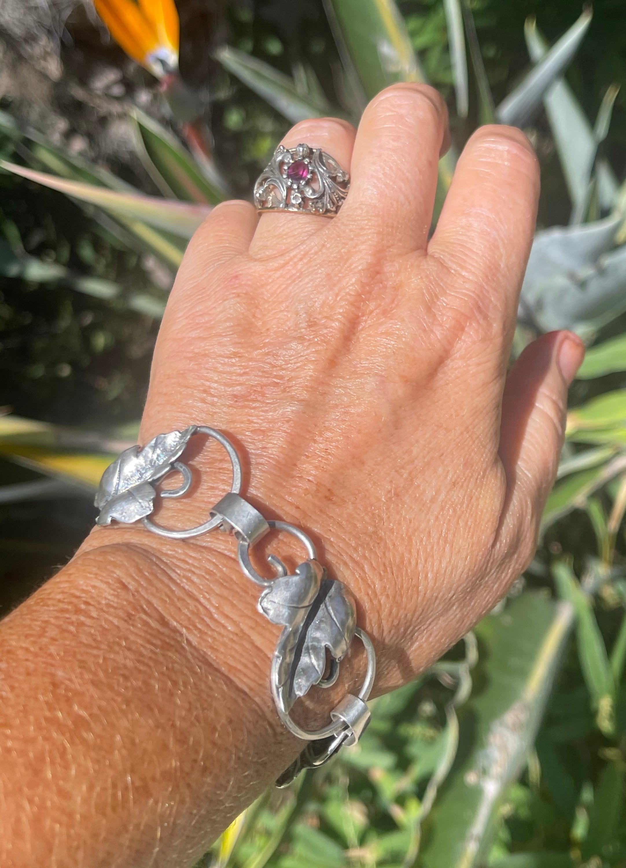 Antique Mid Century Modern Sterling Silver 925 Bracelet JM Joseph