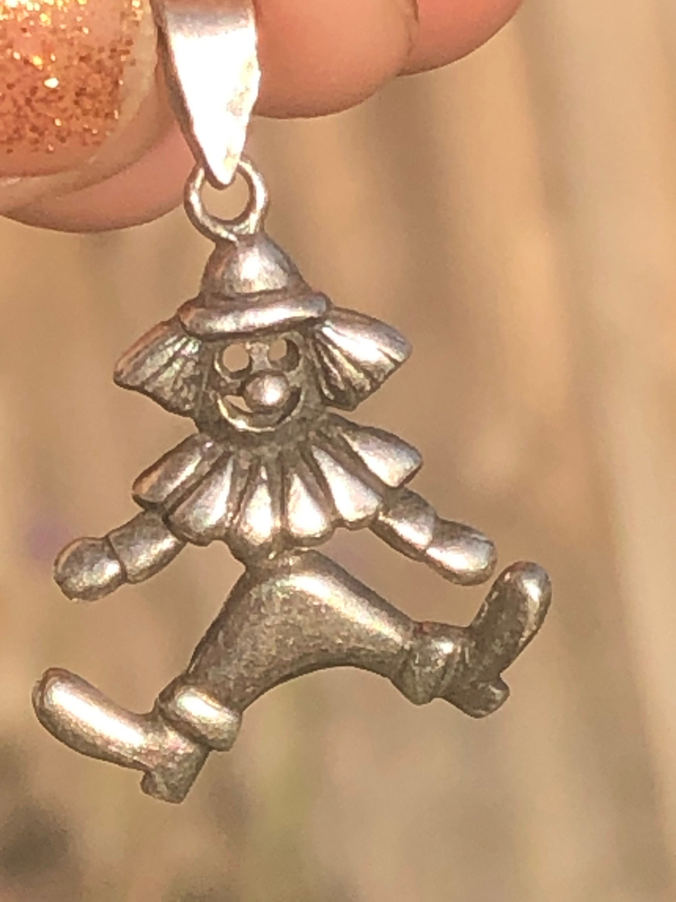 Sterling silver clown pendant deals
