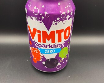 Upcycled Vimto* Zero can crafted into a soy wax candle. Fragranced with dark fruit.