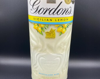 Upcycled Gordon’s* Lemon Gin bottle crafted into a soy wax candle. Fragranced with lemon.