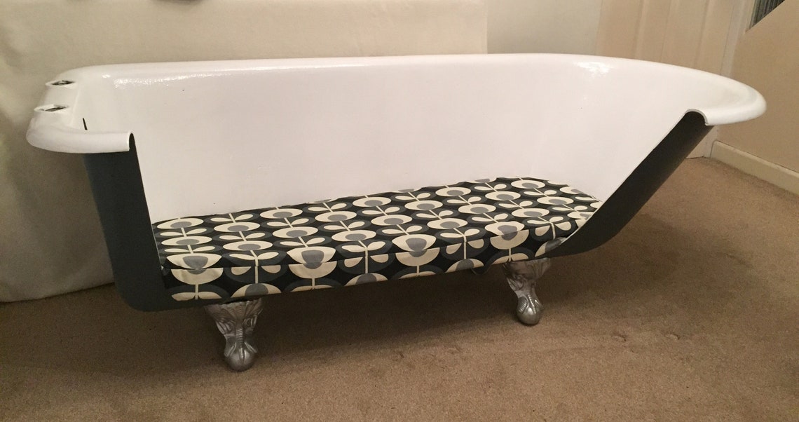 Vintage Cast Iron Bath Converted into A Seat With Handmade Etsy