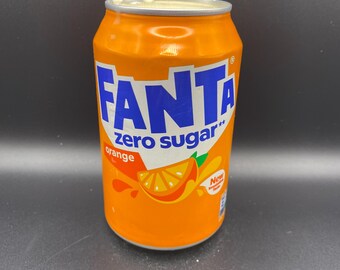 Upcycled Fanta Can Candle: Handcut Soy Wax, Orange Scent