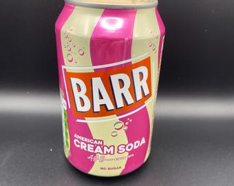 Upcycled Barr Cream Soda Can Candle: Handcut Soy Wax, Vanilla Scent