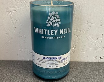 Upcycled Whitley Neill* BlackBerry bottle handcut and crafted into a soy wax candle. Fragranced with Dark Fruit.