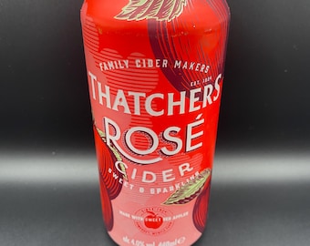 Upcycled Thatcher's* Rose Cider Can Candle: Handcut Soy Wax Candle