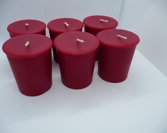 Candle Votive Scent Red Berry & Holly, Pack Of 6