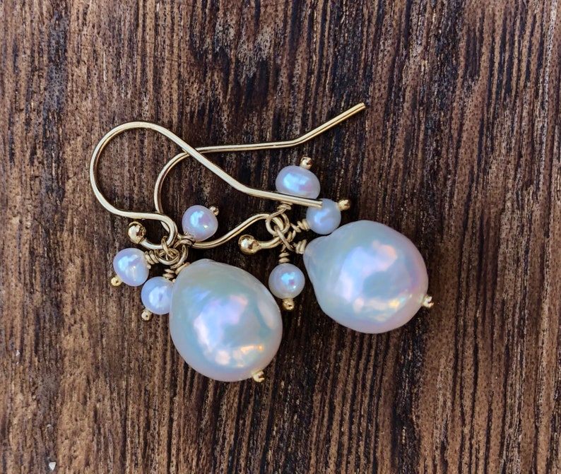 Baroque Pearl Dangle Drop Earring | Etsy