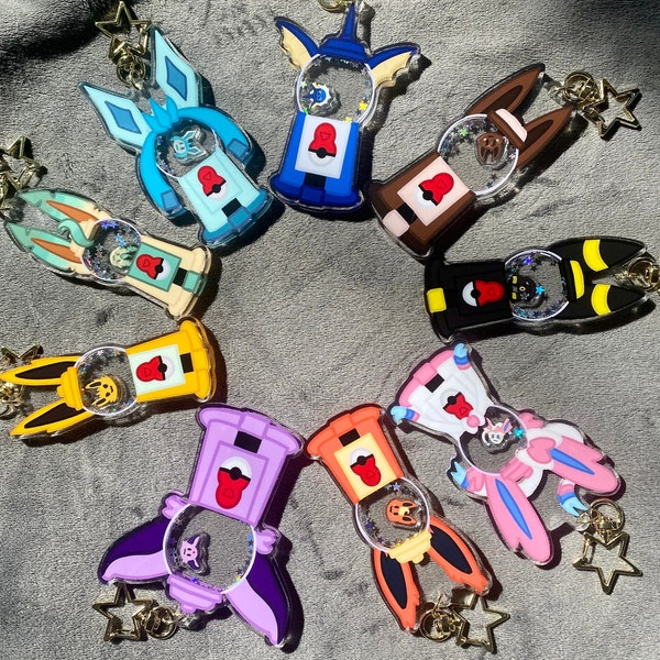 Eeveeloutions shaker charms keychains